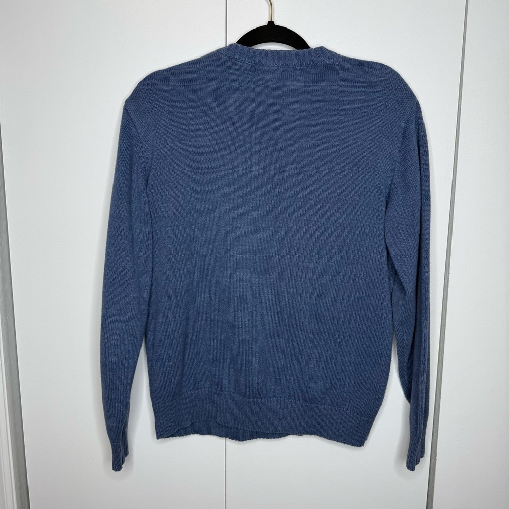 Oscar De Larenta Men's Blue Cable Knit Sweater vintage medium - Picture 5 of 6